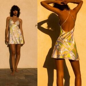 Zara Cutout Satin effect mini dress Size L Blogger favorite coquette boho Retro